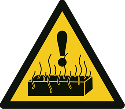 Uppmärksamhet! Stark värme Varningsskylt A371MENB