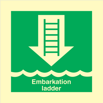Ombordstigningsstege - Fotoluminescerande styv - 150 x 150 mm
