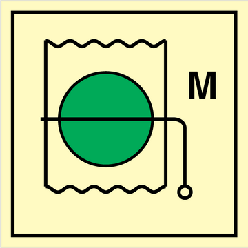 Fyra ångfartyg (M) - fotoluminescerande självhäftande vinyl - 150 x 150 mm